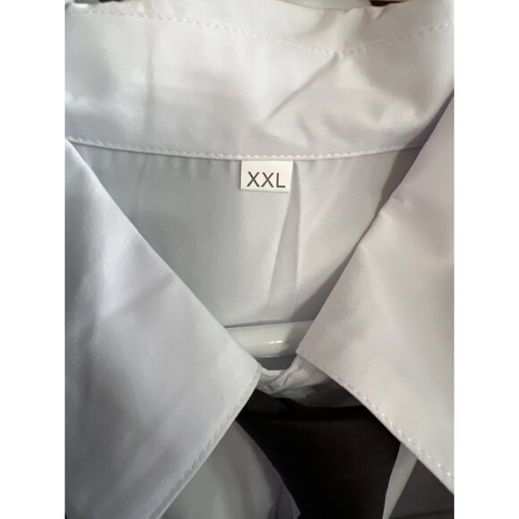 Black & White Striped Suit XXL With Shirt & Tie Two-Piece Set Button-Up Jacket E - Picture 4 of 11